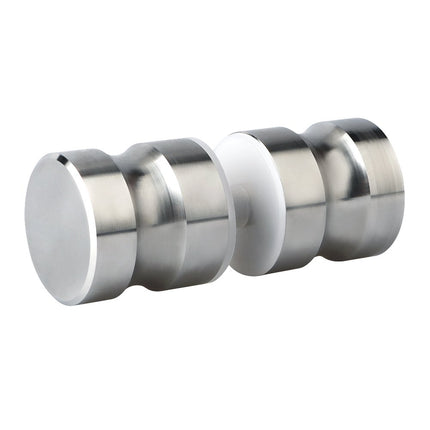 Shower Glass Door Knob Bathroom Round Back-to-Back Handle SUS304 Brushed Nickel.