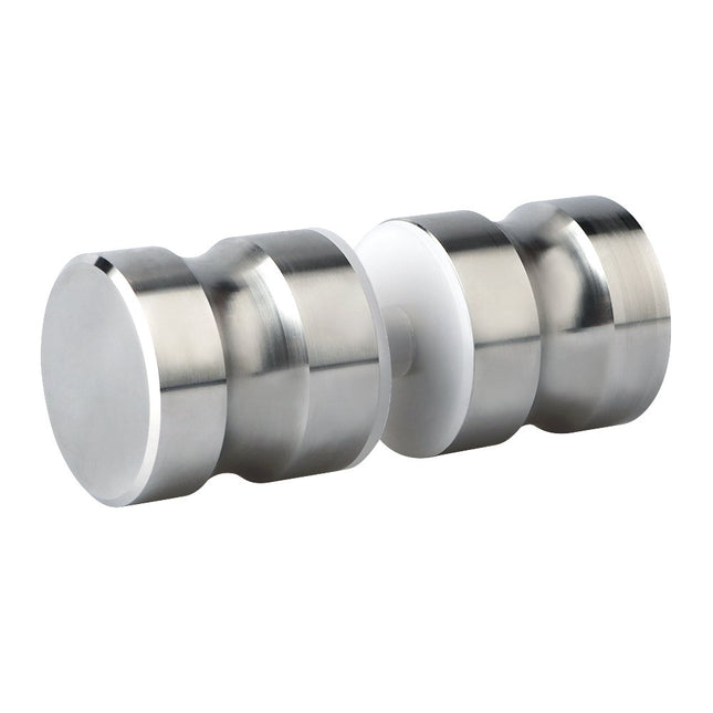Shower Glass Door Knob Bathroom Round Back-to-Back Handle SUS304 Brushed Nickel.