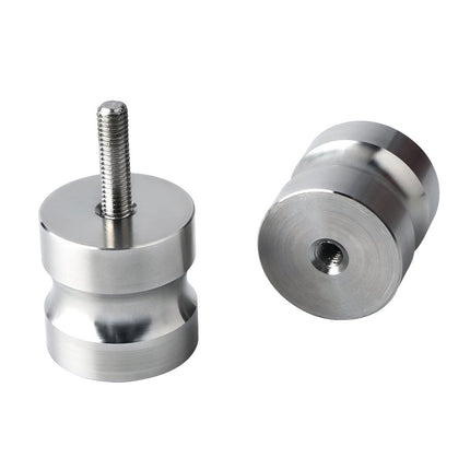 Shower Glass Door Knob Bathroom Round Back-to-Back Handle SUS304 Brushed Nickel.