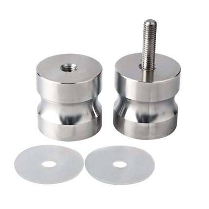 Shower Glass Door Knob Bathroom Round Back-to-Back Handle SUS304 Brushed Nickel.