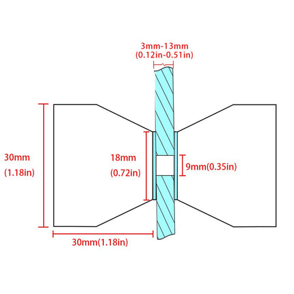 Shower Glass Door Knob Bathroom Round Back-to-Back Handle Pull 304 Brushed Nickel.