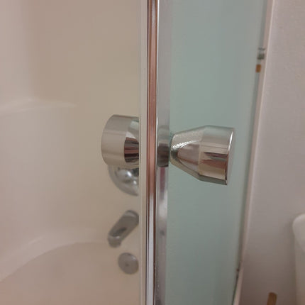 Shower Glass Door Knob Bathroom Round Back-to-Back Handle Pull 304 Brushed Nickel.