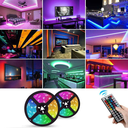 5050 RGB LED Strip Lights Waterproof SMD 300 IP65 5m 12V 44key IR Controller.