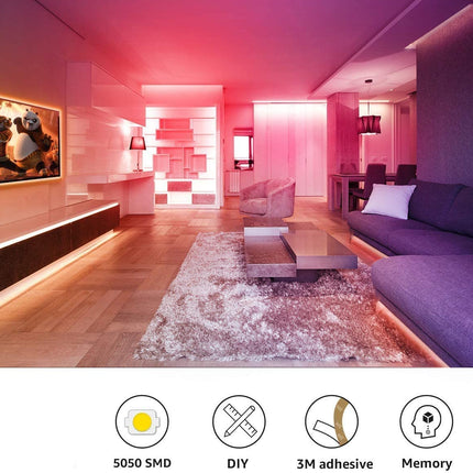 5050 RGB LED Strip Lights Waterproof SMD 300 IP65 5m 12V 44key IR Controller.