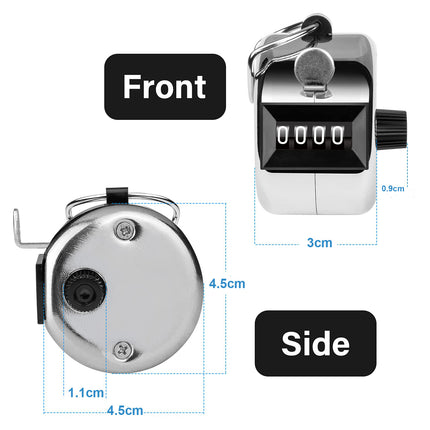 Hand Tally Counter 4-Digit Lap Counters Clicker Pitch for Counting Knitting Coaching.