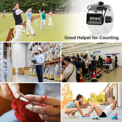 Hand Tally Counter 4-Digit Lap Counters Clicker Pitch for Counting Knitting Coaching.