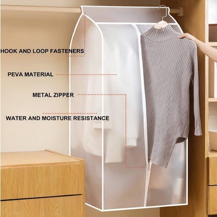 90cm Clothes Dust Cover Wardrobe Cloth Cover Clothes Storage Bag For Garments Suits Dresses Coats.