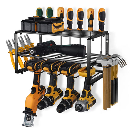 40cm Power Tool Organizer 4 Layers Garage Tool Storage Rack Workshop Tool Shelf Drill Pliers Hammer Rack.