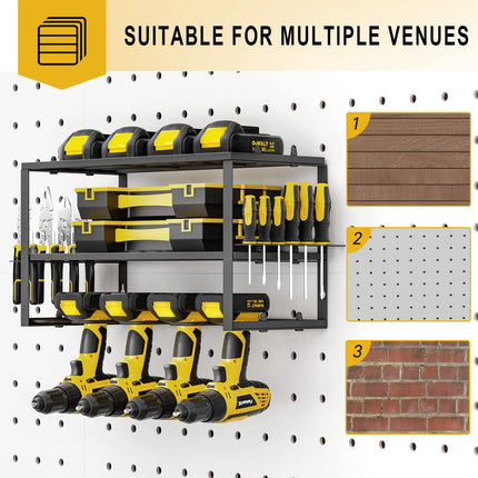 40cm Power Tool Organizer 4 Layers Garage Tool Storage Rack Workshop Tool Shelf Drill Pliers Hammer Rack.