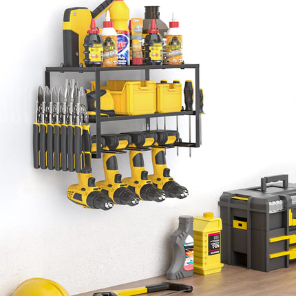 40cm Power Tool Organizer 4 Layers Garage Tool Storage Rack Workshop Tool Shelf Drill Pliers Hammer Rack.