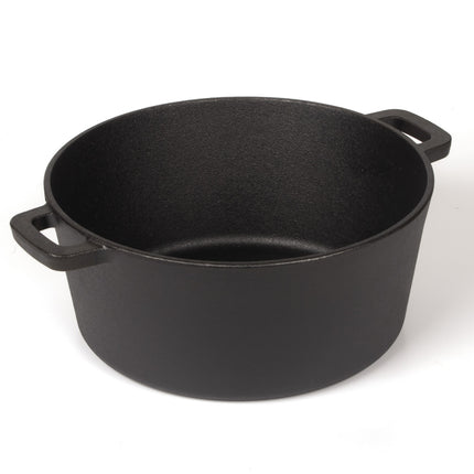 26cm 2-in-1 Cast Iron Dutch Oven & Skillet Set  Pre-Seasoned Dual-Use Pot with Lid Fry Pan, Durable & Versatile Cookware.