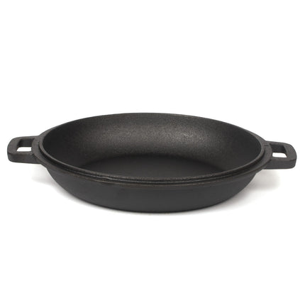 26cm 2-in-1 Cast Iron Dutch Oven & Skillet Set  Pre-Seasoned Dual-Use Pot with Lid Fry Pan, Durable & Versatile Cookware.