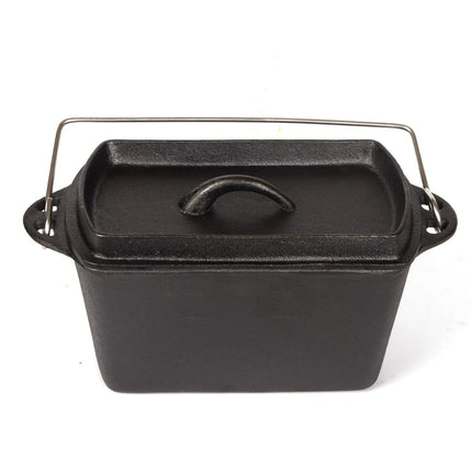 Cast Iron Bread Pan with Lid Non-Stick, Durable Loaf Pan for Perfect Baking.