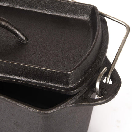 Cast Iron Bread Pan with Lid Non-Stick, Durable Loaf Pan for Perfect Baking.
