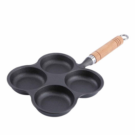 4 Cup Cast Iron Egg Frying Pan Divided Egg Skillet Pan Fried Egg Pan Cooker Pancake Egg Fryer.