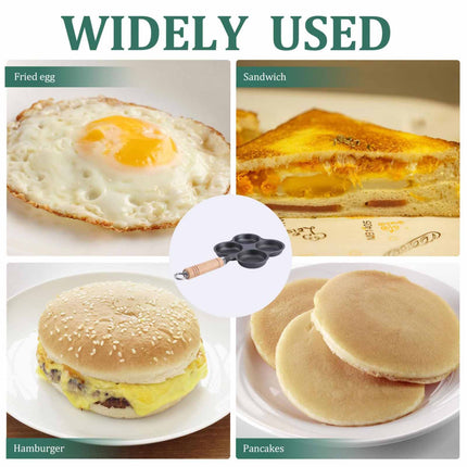 4 Cup Cast Iron Egg Frying Pan Divided Egg Skillet Pan Fried Egg Pan Cooker Pancake Egg Fryer.