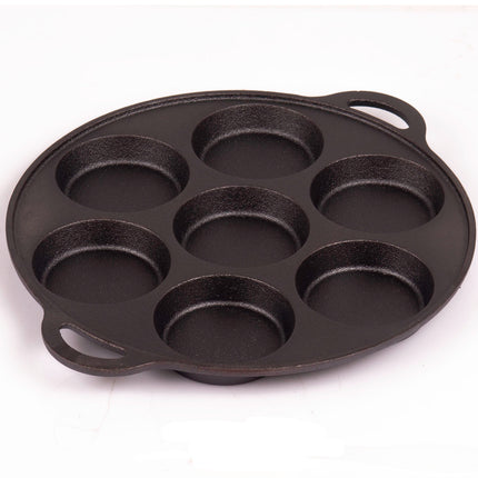 7 Cup Cast Iron Egg Frying Pan Divided Egg Skillet Pan Fried Egg Pan Cooker Pancake Egg Fryer.