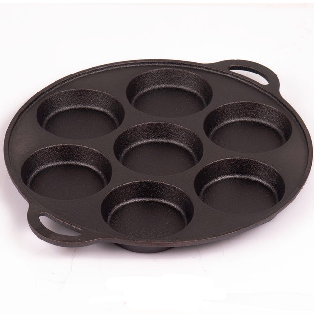 7 Cup Cast Iron Egg Frying Pan Divided Egg Skillet Pan Fried Egg Pan Cooker Pancake Egg Fryer.