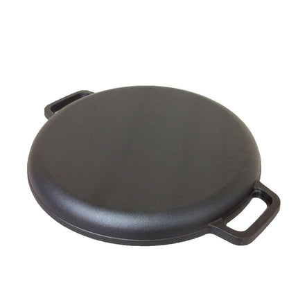 13.5" 35cm Pre-Seasoned Cast Iron Pizza Baking Pan Cooking Griddle Stove Oven Grill Campfire.