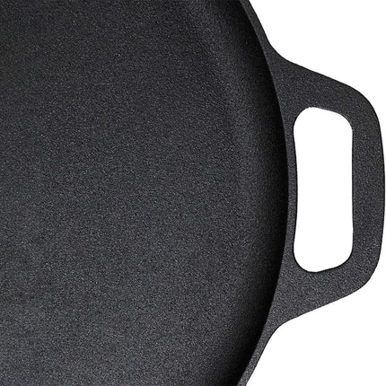 13.5" 35cm Pre-Seasoned Cast Iron Pizza Baking Pan Cooking Griddle Stove Oven Grill Campfire.