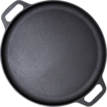 13.5" 35cm Pre-Seasoned Cast Iron Pizza Baking Pan Cooking Griddle Stove Oven Grill Campfire.