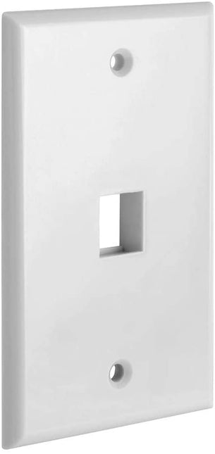 1 Port QuickPort outlet Wall Plate face plate, Single Gang White.
