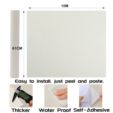 61cm x 10m beige Wallpaper Decor Faux Grasscloth Paper Wall Paper Self Adhesive Removable.