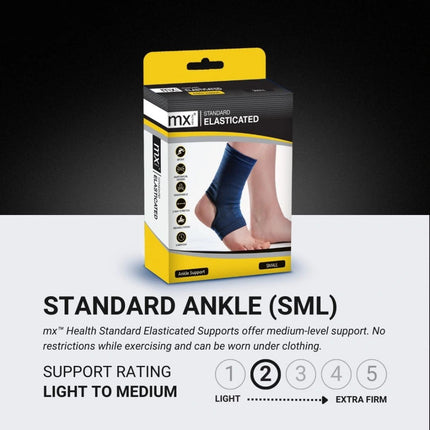 MX Health Standard Elasticated Ankle Support - Medium.