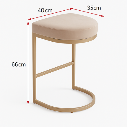 Interior Ave - Royale Light Taupe Velvet Kitchen Bar Stool.