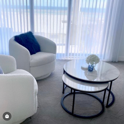 Interior Ave - Executive Stone Nested Coffee Table Set - White & White.