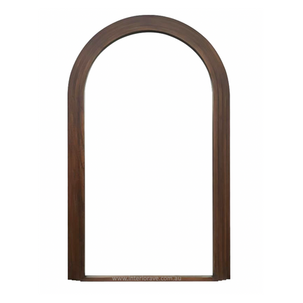 Interior Ave - Sierra Arched Step Mirror – Signature Sculptural Walnut Statement Piece.