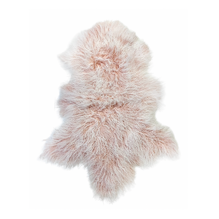 Interior Ave - Mongolian Fur Throw - 90CM - Pink Snow.