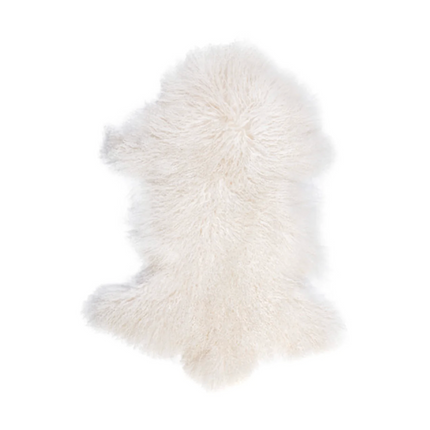 Interior Ave - Mongolian Fur Throw - 90CM - White.