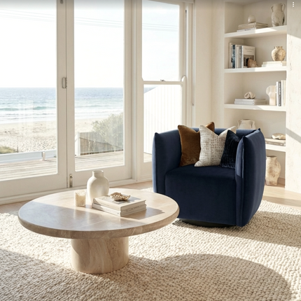 Interior Ave - Havana Velvet Accent Chair - Indigo.