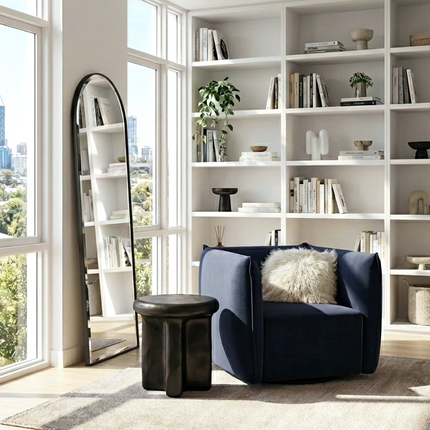 Interior Ave - Havana Velvet Accent Chair - Indigo.