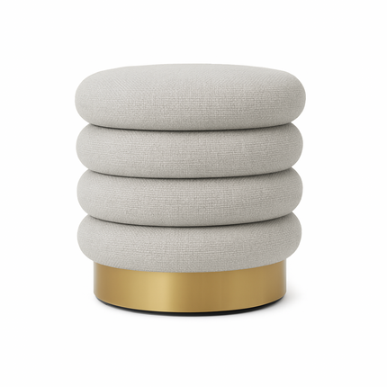 Interior Ave - Roma Round Milan Ottoman / Footstool – Off White.