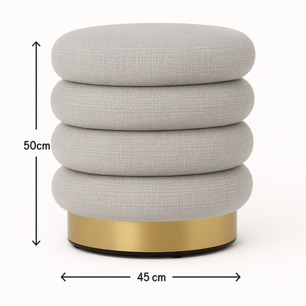 Interior Ave - Roma Round Milan Ottoman / Footstool – Off White.