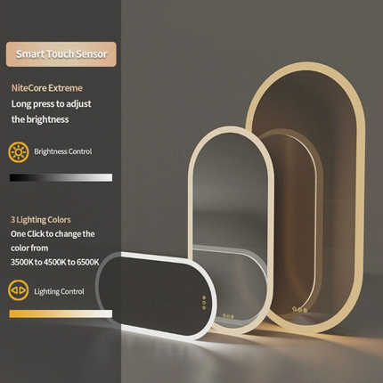 Interior Ave - 50 x 80cm Oval Frameless LED Bathroom Mirror.