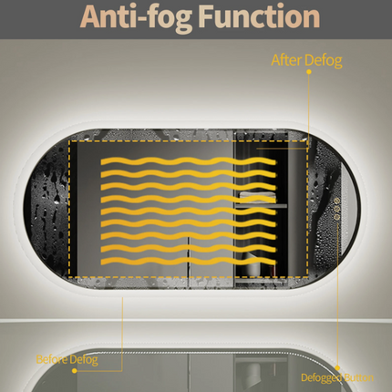Interior Ave - 60 x 120cm Oval Frameless LED Bathroom Mirror.