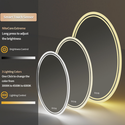 Interior Ave - 60 x 80cm Oval Frameless LED Bathroom Mirror.
