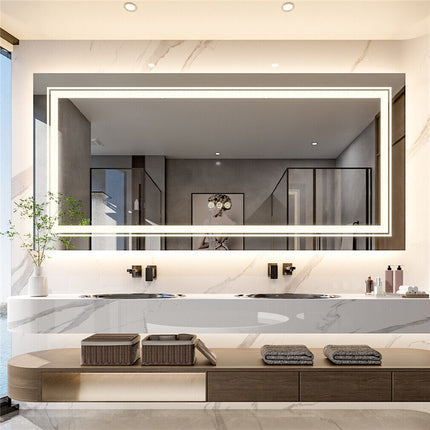 Interior Ave - 120 x 80cm Rectangle Frameless LED Bathroom Mirror.