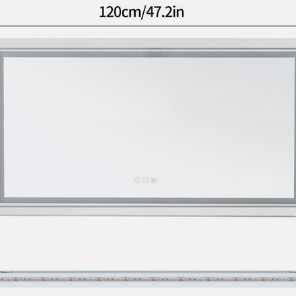 Interior Ave - 120 x 80cm Rectangle Frameless LED Bathroom Mirror.