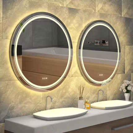 Interior Ave - 90cm Round Frameless LED Bathroom Mirror.