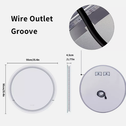 Interior Ave - 90cm Round Frameless LED Bathroom Mirror.