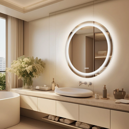 Interior Ave - 90cm Round Frameless LED Bathroom Mirror.