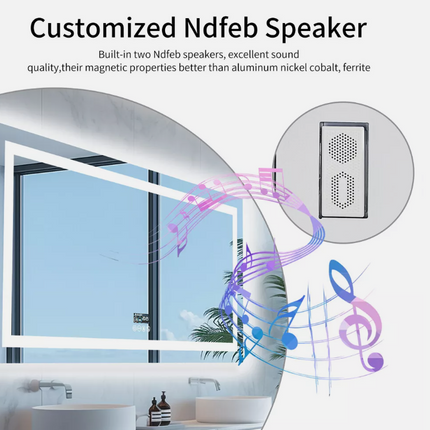 Interior Ave - 70 x 90cm Rectangle Frameless LED Bathroom Mirror – Bluetooth.