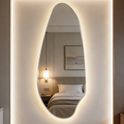 Interior Ave - Jewel Irregular LED Wall Mirror – Backlit Statement Mirror.