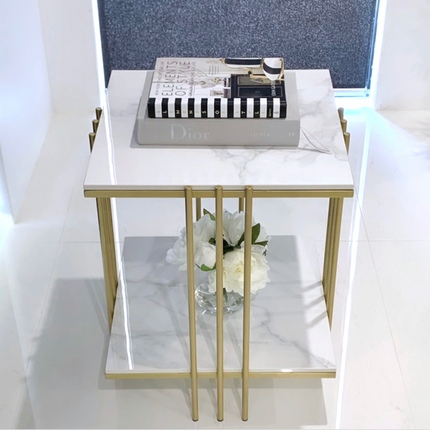 Interior Ave - Milano Gold Square Side Table.
