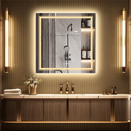 Interior Ave - 80 x 80cm Square Frameless LED Bathroom Mirror.