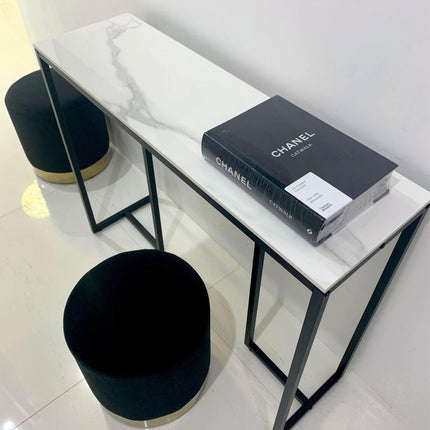 Interior Ave - Stone Marble Console - Marble & Black.